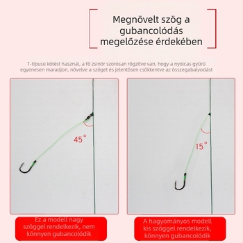 Bojiang Gubancmentes készlet tengeri horgászathoz, nagy horoggal és damillal