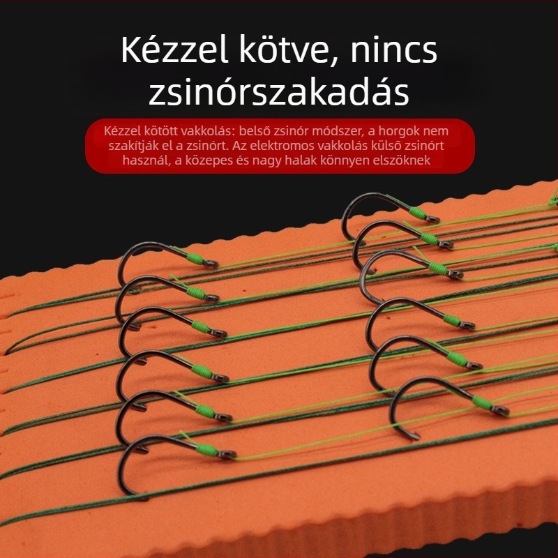 Bojiang Gubancmentes készlet tengeri horgászathoz, nagy horoggal és damillal