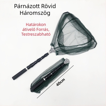 Alumínium ötvözetből készült összecsukható teleszkópos halászháló, Ø40 nyílás, 40 mélység, finom szemű háló, teherbírás 2 kg