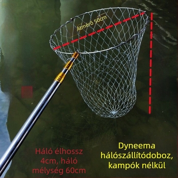 Rozsdamentes acélból készült teleszkópos merítőháló – teljes készlet (2m/3m/4m) szilárd fejjel