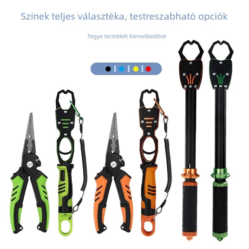 Személyre szabott horgászcsipesz-készlet mérővel a nagy halakhoz — hosszabb nyélű és műcsali csipesz készlet