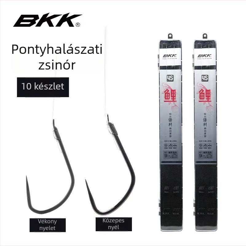 BKK Wolf Tooth kettős horog alatti zsinórral – fekete tóban történő horgászat, teljes készlet, kötésre kész