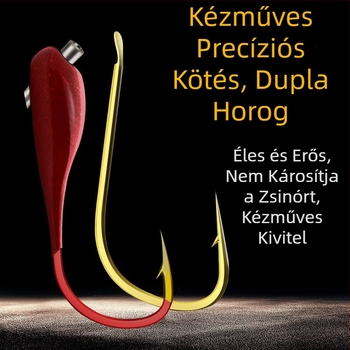 Két horogból álló készlet alárendelt vonalhoz, horogok és felszerelések