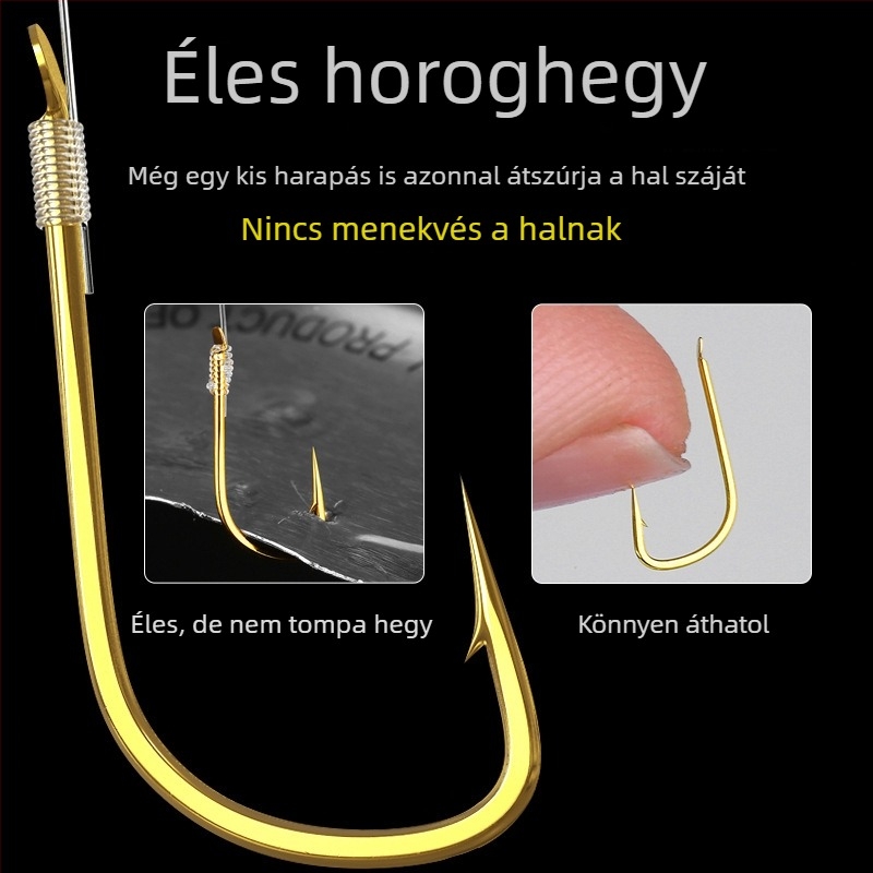 Arany színű hüvelyű kettős horoggal ellátott horgászhorog-készlet, kötött vezetővel, anti-összekapás, Kantō Ise-Ni stílus