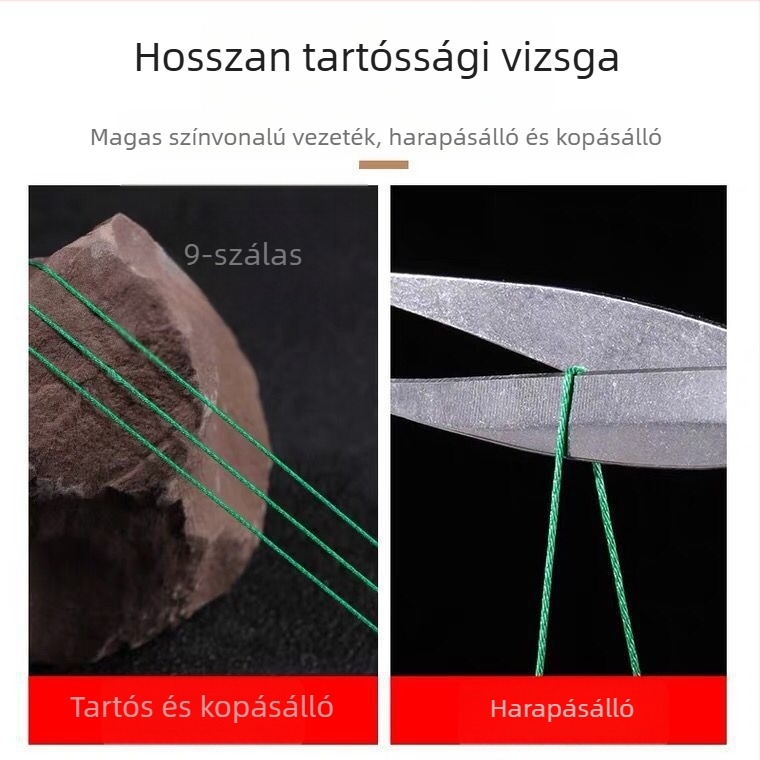 BORVE Horgászhorog-készlet, 9 darab kézzel kötött kettős horoggal, Dali Ma sub-linával, tüskés horog, tó- és tározóhoz