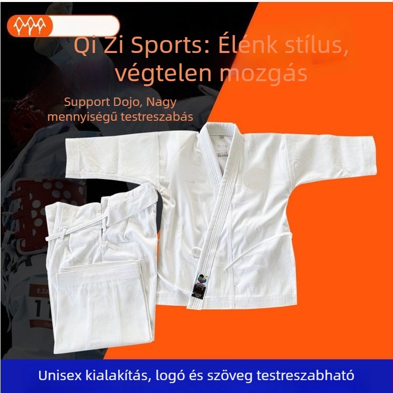 Gyerek karate ruha, 10-12 oz vászon, KATA stílus, magas derekú, hímzés