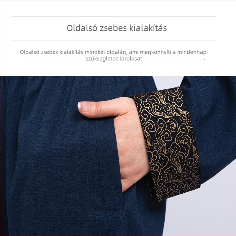 Felnőtteknek szóló Tai Chi gyakorlóruha – kender-poliészter anyag, uniszex, Taijiquan és Baduanjin számára