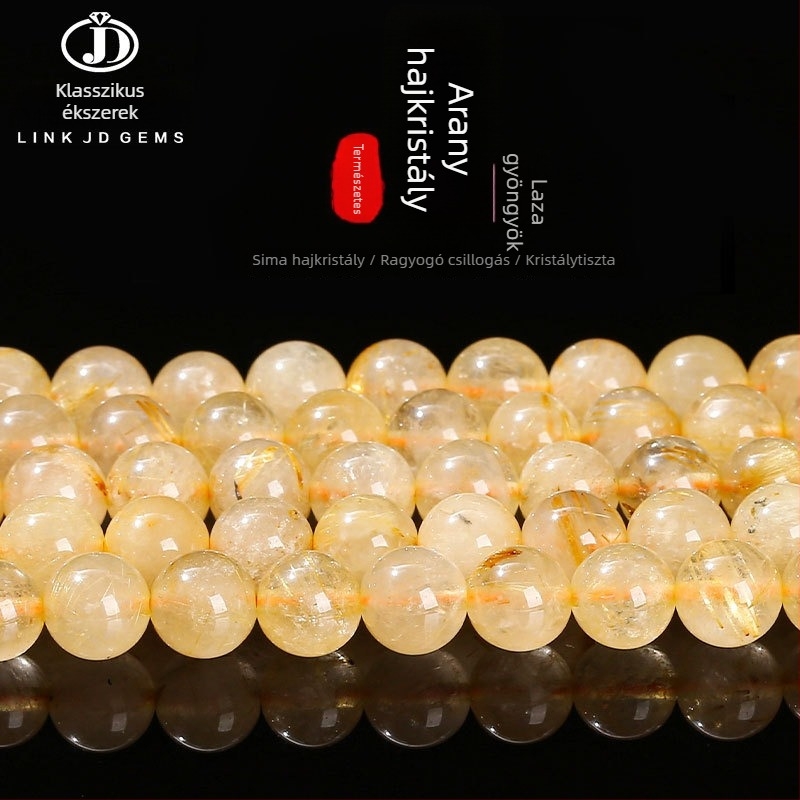 8 mm-es arany kristálygyöngyök, kerek, szabadon fűzhető DIY ékszerekhez, karkötő komponensek