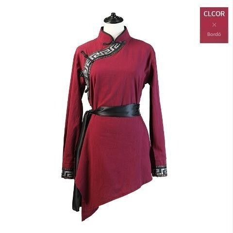 Női mongol tánc színpadi jelmez készlet, pamut–len anyag, 70–80% pamut, néptánc