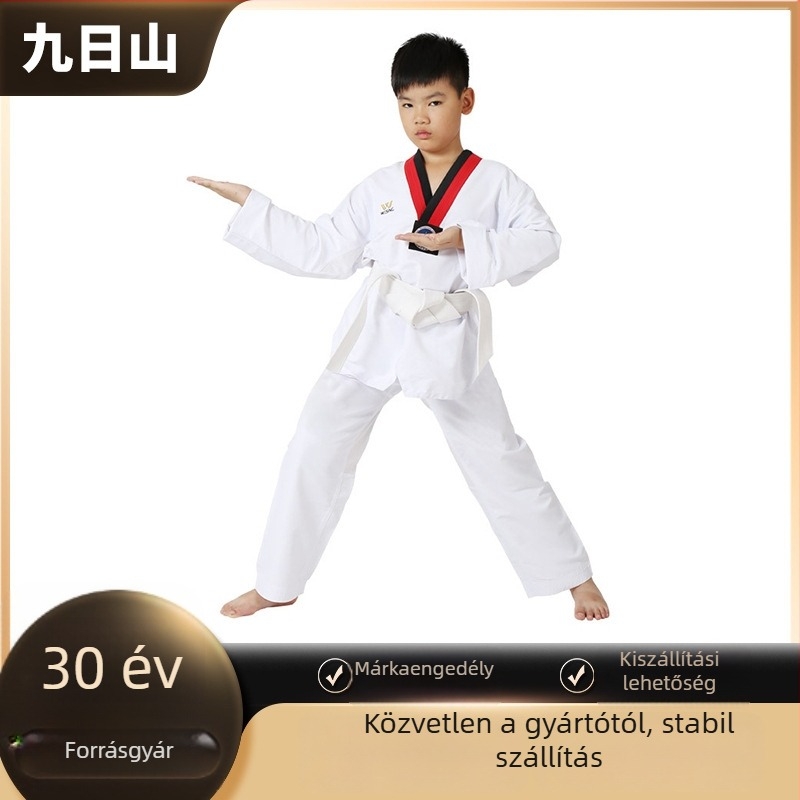 Taekwondo edzőruha, uniszex, hosszú ujjú, poliészter-pamut keverék 70%, pamut bélés, Márka Nine-day Mountains