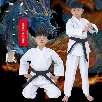 Uniszex karate egyenruha gyerekeknek és felnőtteknek - 76% poliészter anyag, pamut bélés, Zhuoao márka, harcművészetek önvédelme