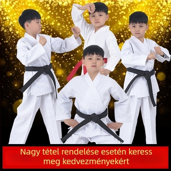 Uniszex karate egyenruha gyerekeknek és felnőtteknek - 76% poliészter anyag, pamut bélés, Zhuoao márka, harcművészetek önvédelme