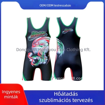 Személyre szabott egy darabos birkózó edzőruha hőátvitellel, kínai stílus, uniszex