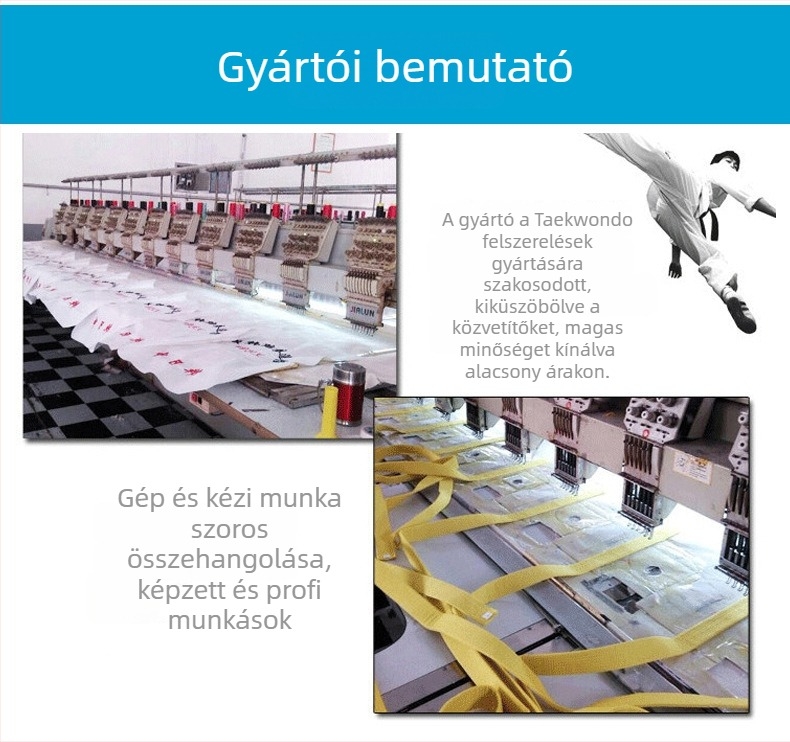 Taekwondo edzés egyenruha gyerekeknek és felnőtteknek – lélegző poliészter-kémiai rost keverék, minták: csíkos, kockás, egyszínű, pöttyös, harcművészeti edzésekhez