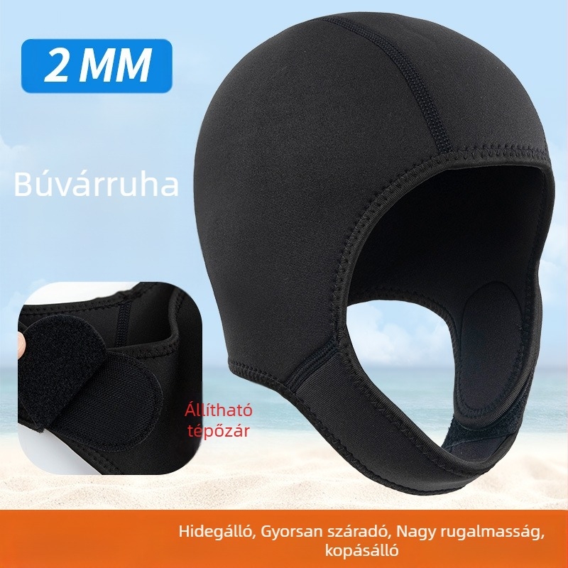 2,5 mm-es neopren úszósapka Velcro-zárással téli úszáshoz, felnőtteknek