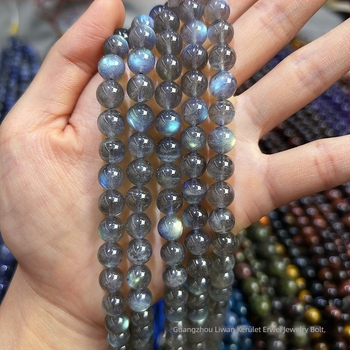 Szürke holdkő gyöngyök DIY ékszerekhez, 8 mm, kerek, fényes