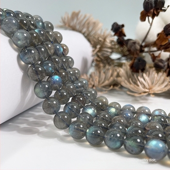 Szürke holdkő gyöngyök DIY ékszerekhez, 8 mm, kerek, fényes