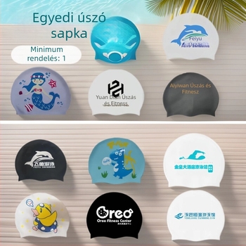 Szilikon úszósapka – Reklámlogóval, felnőtteknek, alkalmas úszásra és vízben történő sétálásra