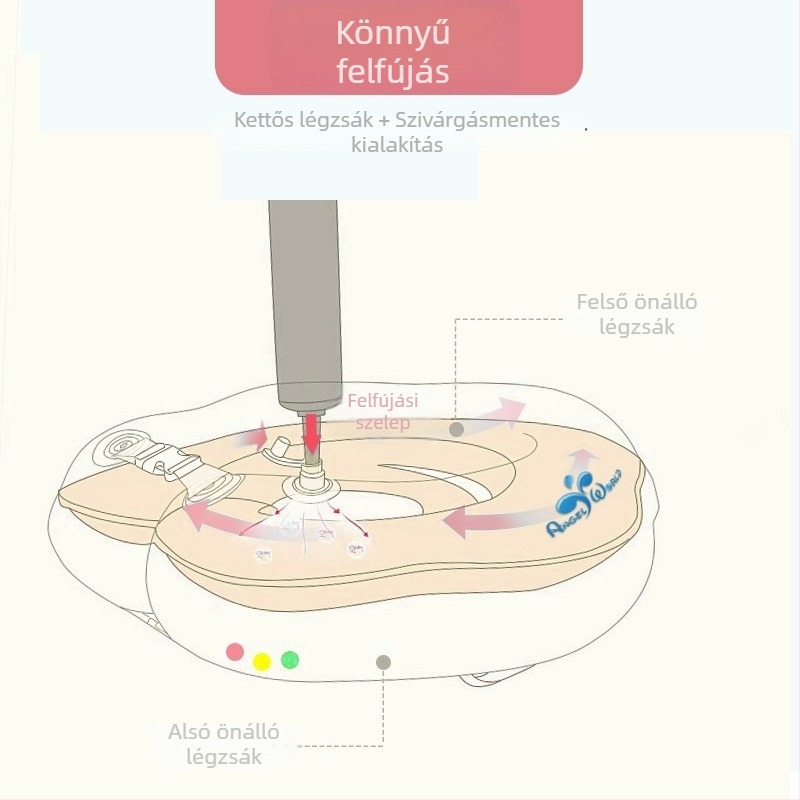 Angel Ward újszülött babát nyakgyűrű integrált gallérral a medencéhez — PVC 0,18, mintázat Cartoon, alkalmas úszáshoz és tartózkodáshoz a vízben