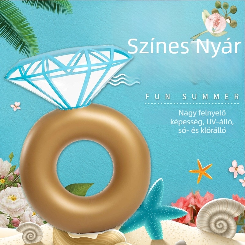 Huiying felnőtt felfújható úszógumi, környezetbarát PVC, 0,25 mm vastagság, csíkos mintázat