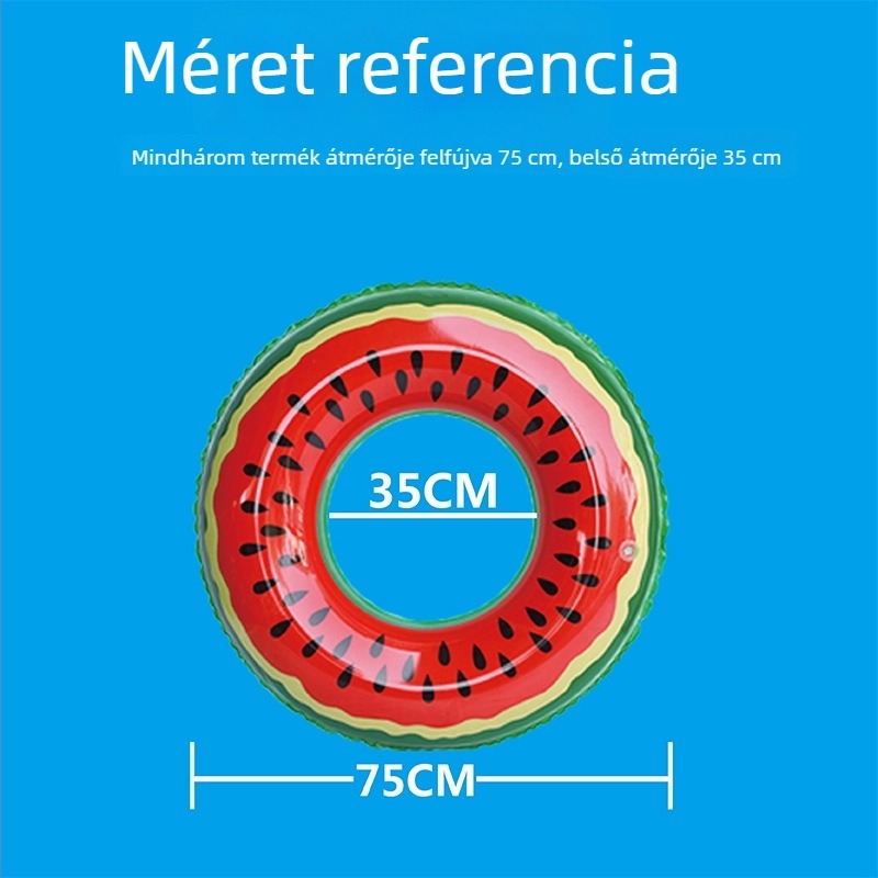 Felfújható úszógyűrű dinnyés-citrus mintával gyerekeknek