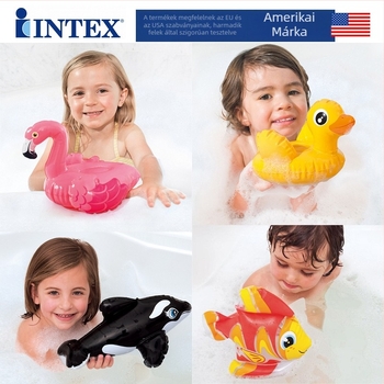 INTEX58590 Baba- és kisgyermekeknek szóló felfújható vízi játék — állatmotívum a medencében, felfújható úszógumi nagy felhajtóerővel