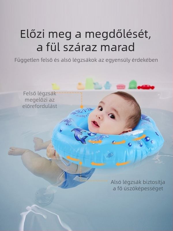 Gyermekeknek szánt úszó gyűrű – környezetbarát PVC, 0.3 cm vastagság, mintás kivitel, alkalmas úszásra és vízben járásra