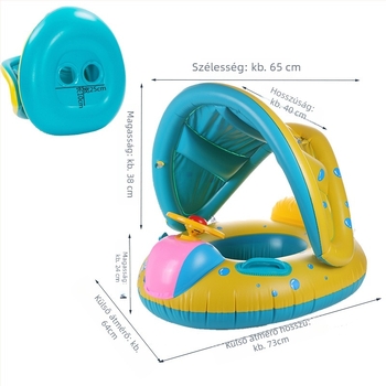 Gyerekeknek szóló felfújható úszógyűrű karikatúra mintával, környezetbarát PVC, 1,5 mm vastagság, Xiaobei Lake Mountain márka