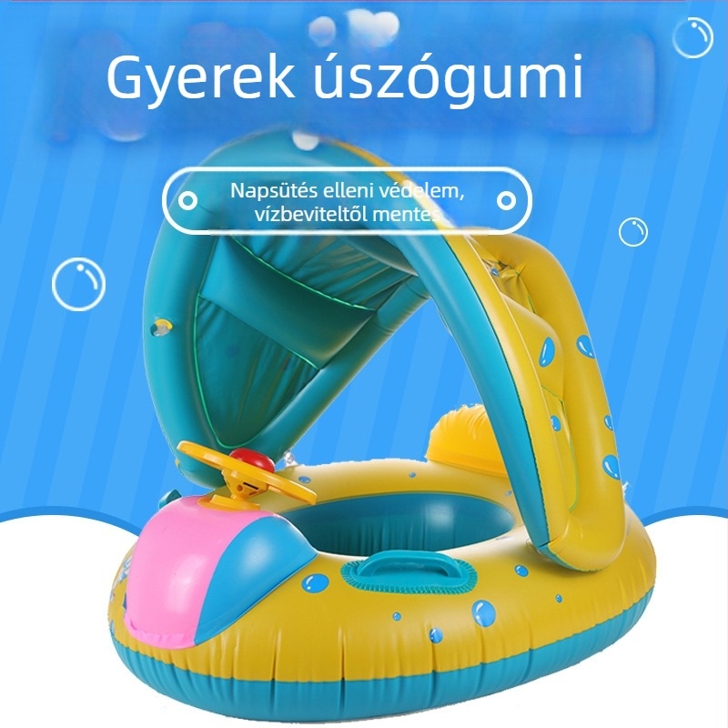 Gyerekeknek szóló felfújható úszógyűrű karikatúra mintával, környezetbarát PVC, 1,5 mm vastagság, Xiaobei Lake Mountain márka