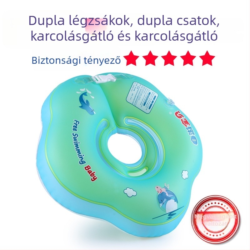 Baba úszógumi nyak-támasztékkal, újszülötteknek, dupla légzsákkal