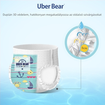 Egyszer használatos úszópelenka babáknak, nadrágokkal befűzhető kialakítás, 17 kg-ig, 0–3 év, 80 darabos csomag, 3 év élettartam