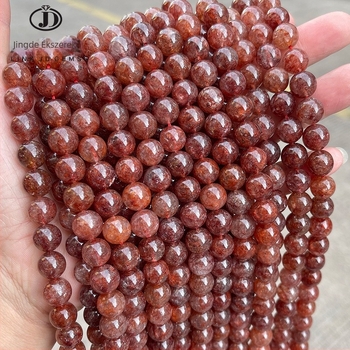 Jingde Jewelry gyöngyök – kristály, Strawberry crystal, kerek gyöngyök, feldolgozás: vágás, csiszolás, polírozás