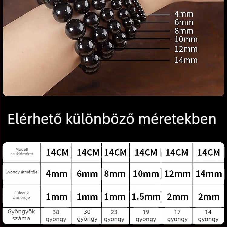 DIY ékszerekhez – szétszórt gyöngyök fekete onixból, polírozott, totem minta, 2025 tavasz