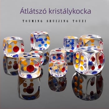 Akril hatszögletű kockák lekerekített sarkokkal sakkozáshoz és kártyajátékokhoz, 10 000 kapszula doboz