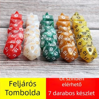 Kthulhu RPG dobókocka készlet – akril dobókockák, húszoldalú, derékszögű dizájn, 7 darabos készlet, modell A-0241