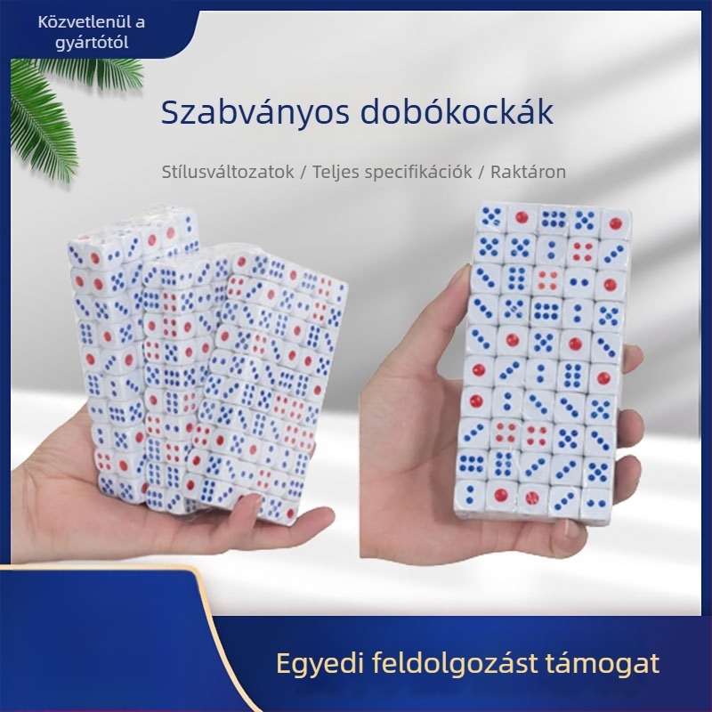 Dobókockák műanyagból, kerek sarkú, 10 000 darabos csomag