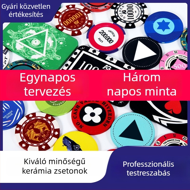 MIR kerámia póker zsetonok és kártyas készlet – emlékérmék, dobókockák és anime perifériák kártya- és társasjátékokhoz