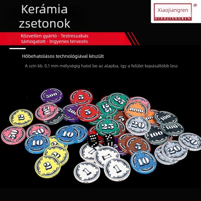 39 mm kerámia zsetonok számértékkel, testre szabható játéktokenekhez, kártyajátékokhoz és mahjonghoz