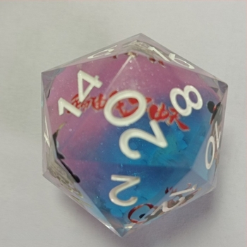 16 mm-es vörös műgyanta dobókocka Dungeons & Dragons RPG-hez, 20 oldalú