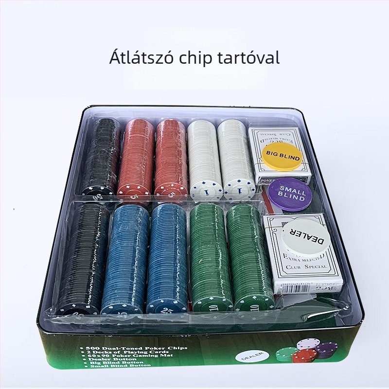 Yusen poker chip készlet — PS anyag, 8 darab, sakk és kártyajátékokhoz.