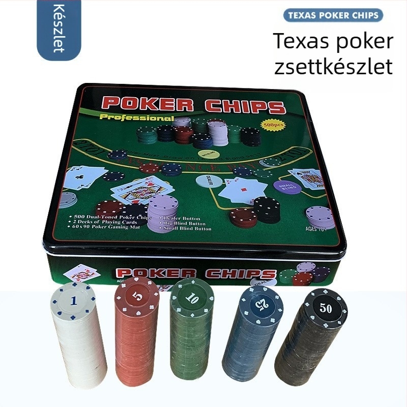 Yusen poker chip készlet — PS anyag, 8 darab, sakk és kártyajátékokhoz.
