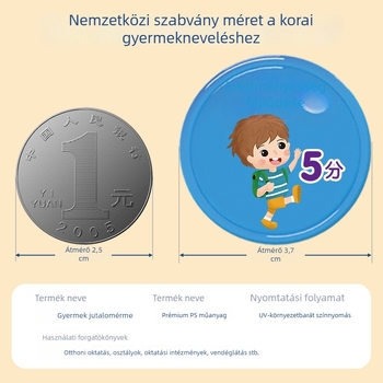 Shubo Bear műanyag jutalom érme jó szokásokért, PS anyag, 500 db, testreszabható