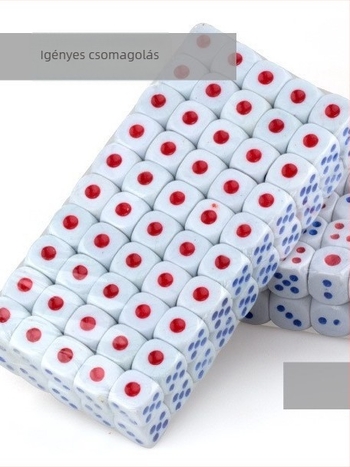 Akril Mahjong-dobókocka fehér pöttyökkel, lekerekített sarkú, szórakoztatásához KTV-ben és bárokban