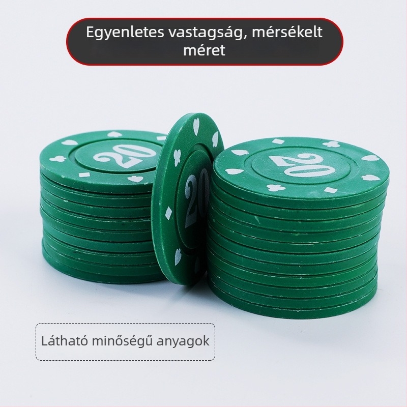 Kaszinó chipsek - ABS anyag, 100 db dobozban, 20 db tekercsenként, többkamrás forma, mobil forma