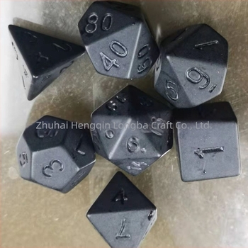 Új 7 darabos kockaszett, fekete-szürke pöttyökkel, 4/6/8/10/12/20 oldalú, asztali RPG-hoz