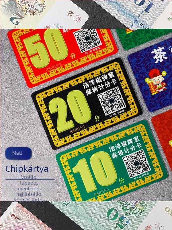 PVC mahjong chipek – Testreszabható, tartós tokenek és pontkártyák; Márka: Ouya Smart Card; Anyag: PVC; Testreszabás: Elérhető; Dobozos kiszerelés: 250 lap