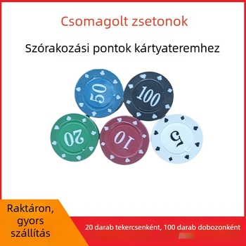 Sakk és kártyajátékokhoz való chipkészlet | ABS műanyag, chip méret 4.0