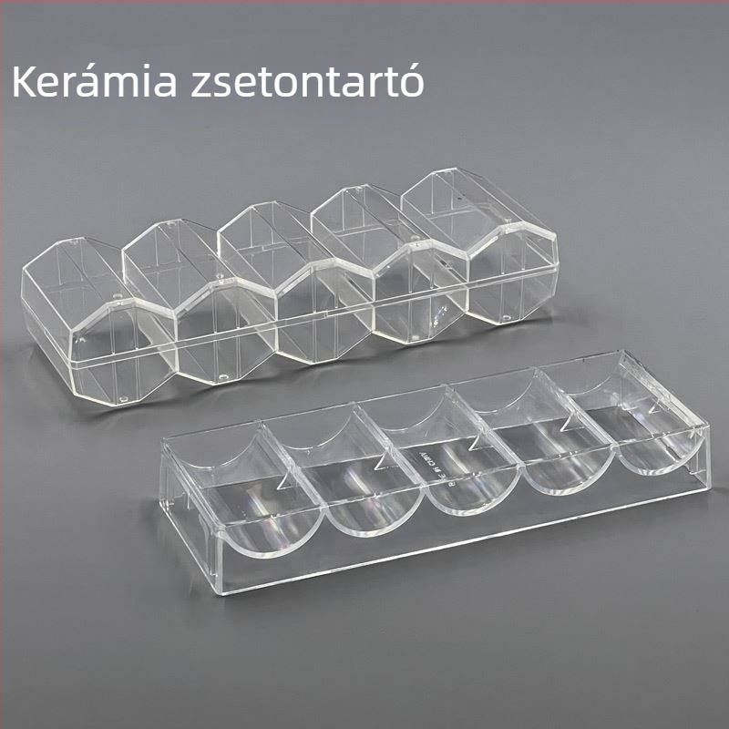 Kerámia- és agyagchippekhez készült tároló doboz, chip tartó állvány Texas Hold'emhez és Mahjonghoz.