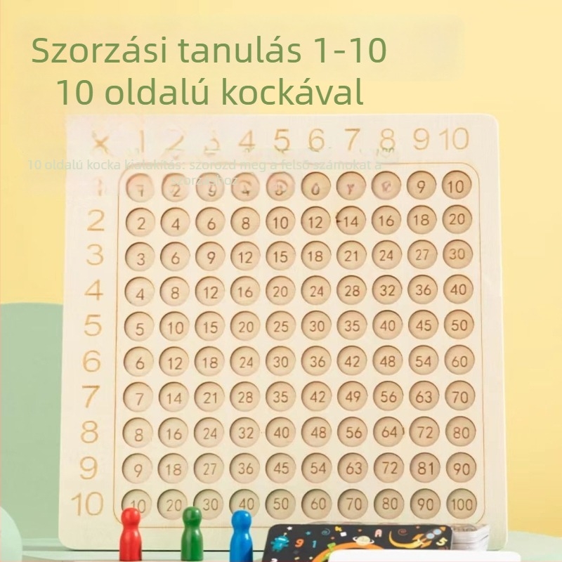 Fa szorzótábla – Montessori-ihletésű korai oktatás, interaktív családi tanuló játék (9x9)