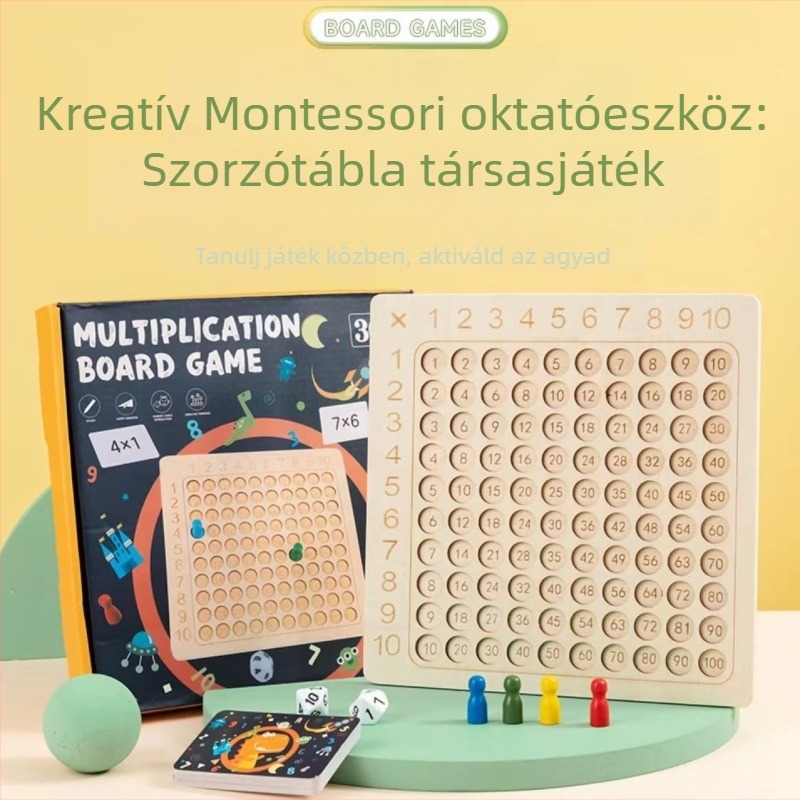 Fa szorzótábla – Montessori-ihletésű korai oktatás, interaktív családi tanuló játék (9x9)